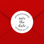 Elegante saubere Hochzeitserklärung Save the Date Runder Aufkleber