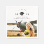 Elegante saubere minimale Saubere Foto Graduierung Serviette (Vorderseite)