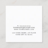 Elegante saubere, persönliche Koch Nutritionist Ca Quadratische Visitenkarte (Rückseite)