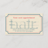 Elegante Saubere Retro Blaues Haar Stillistische V Visitenkarte (Rückseite)