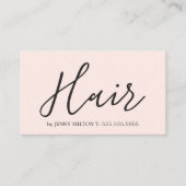 Elegante saubere Rose Weiß Fett Haarstil Visitenkarte (Vorderseite)