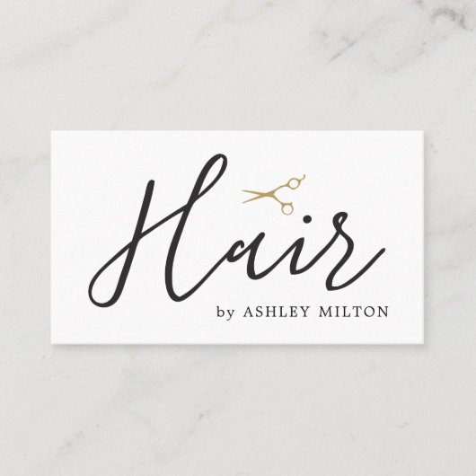 Elegante Saubere Scheren Haar Stylist Ernennung Visitenkarte (Vorderseite)
