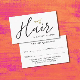 Elegante Saubere Scheren Haar Stylist Ernennung Visitenkarte