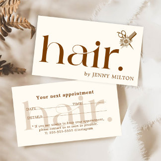 Elegante Sauberkeit Boho Brown Haar Stillistische  Visitenkarte