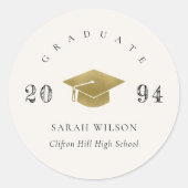 Elegante Sauberkeit Kleiner Abschluss Runder Aufkleber (Vorderseite)