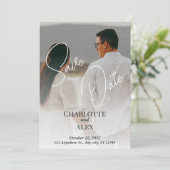 Elegante Save-the-Date-Ankündigung Dankeskarte (Stehend Vorderseite)