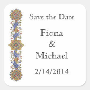 Elegante Save the Date antike Art Custom Stickers