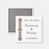 Elegante Save the Date antike Kunstmagnete Magnet (Vorderseite/Rückseite)