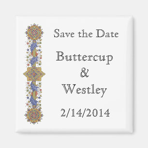 Elegante Save the Date antike Kunstmagnete Magnet