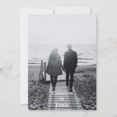 Elegante Save the Date Black Foliage Einladung (Rückseite)