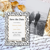 Elegante Save the Date Black Foliage Einladung