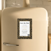 Elegante Save the Date Black & Gold Foliage Kontur Magneteinladung