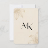 Elegante Save the Date Card - Beige Botanische Kar (Rückseite)