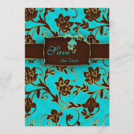 Elegante Save the Date Card Gold Floral BB