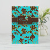 Elegante Save the Date Card Gold Floral BB 2 (Stehend Vorderseite)