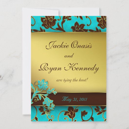 Elegante Save the Date Card Gold Floral BB 2 (Rückseite)