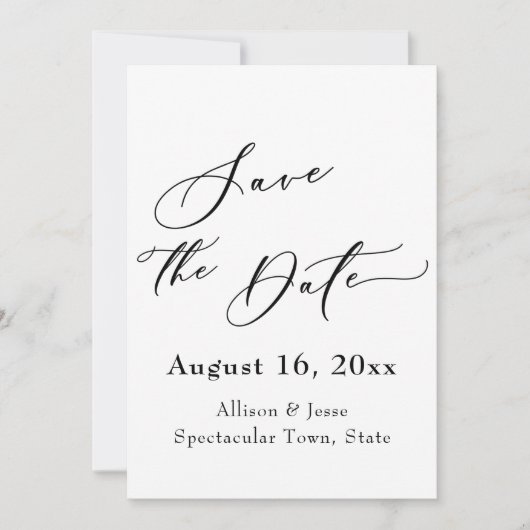 Elegante Save the Date Card Poppies Gold Confetti (Vorderseite)