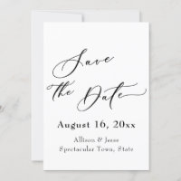 Elegante Save the Date Card Poppies Gold Confetti
