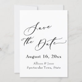 Elegante Save the Date Card Poppies Gold Confetti