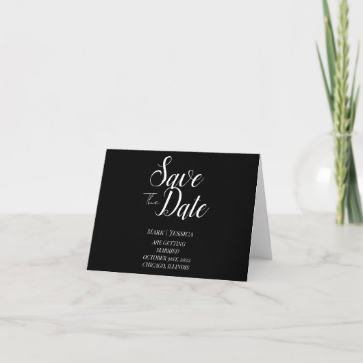Elegante Save The Date Danke Karte (Vorderseite)