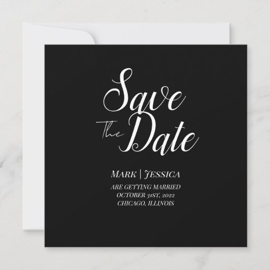Elegante Save The Date Dankeskarte (Vorderseite)