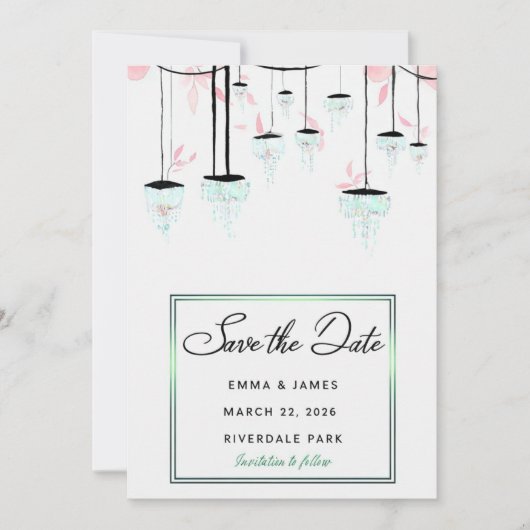 Elegante Save the Date Einladung (Vorderseite)