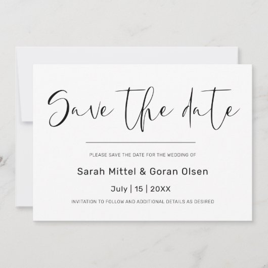 Elegante Save the Date Einladung (Vorderseite)