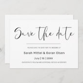 Elegante Save the Date Einladung (Vorne/Hinten)