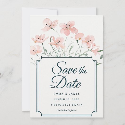 Elegante, Save the Date Einladung (Vorderseite)