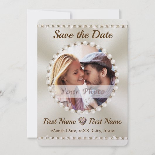 Elegante Save the Date Einladungen, individuell an Einladung (Vorderseite)