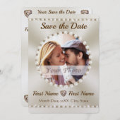 Elegante Save the Date Einladungen, individuell an Einladung (Vorne/Hinten)