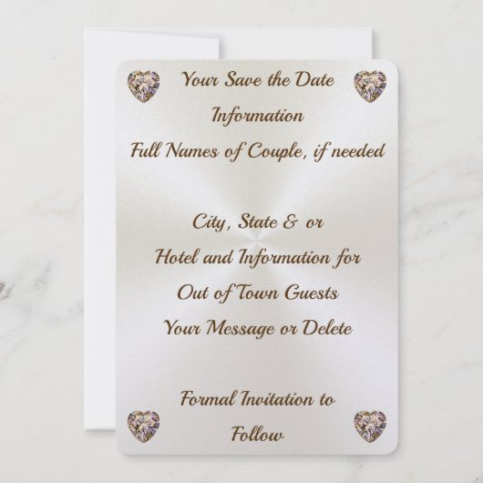 Elegante Save the Date Einladungen, individuell an Einladung (Rückseite)