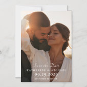 Elegante Save-the-Date-Foto Magneteinladung (Vorderseite)