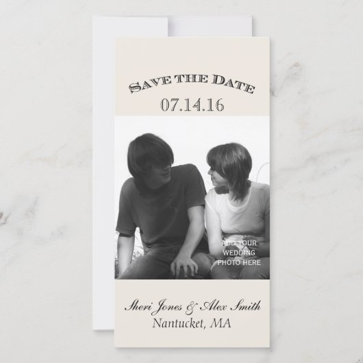 Elegante Save the Date Fotokarten Vertikal (Vorderseite)