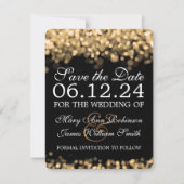 Elegante Save the Date Gold Lights (Vorderseite)