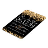 Elegante Save the Date Gold Lights Magnet (Linke Seite)