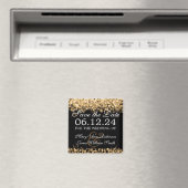 Elegante Save the Date Gold Lights Magnet (In Situ (Geschirrspüler))