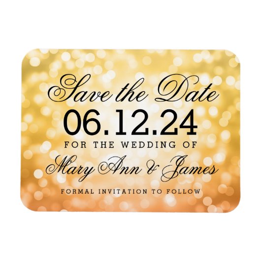 Elegante Save the Date Herbst/Herbst-Glitzer-Leuch Magnet (Horizontal)