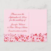 Elegante Save the Date Herz & Bows rosa Karte (Rückseite)