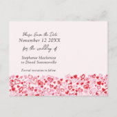 Elegante Save the Date Herz- und Bowlingkarte Ankündigungspostkarte (Rückseite)