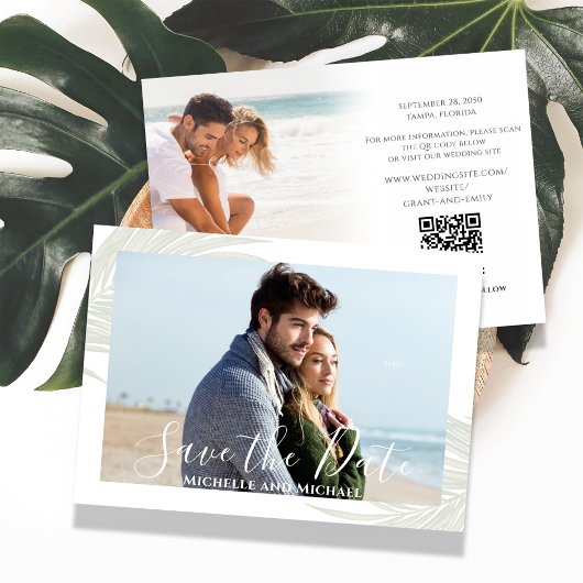 Elegante Save the Date Hochzeit in Urlaubsort Palm