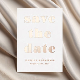 Elegante Save the Date Hochzeit Rose Golden Foil Folieneinladung