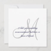 Elegante Save the Date Hochzeitsankündigung der Ma (Rückseite)