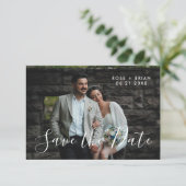 Elegante Save the Date Hochzeitslandschaft Foto-Ka Dankeskarte (Stehend Vorderseite)
