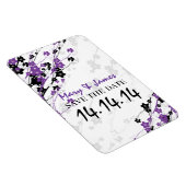 Elegante Save the Date japanische Blume Lila Magnet (Rechte Seite)