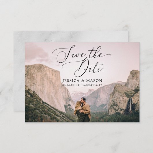 Elegante Save the Date-Karte - Daten speichern RSVP Karte (Vorne/Hinten)