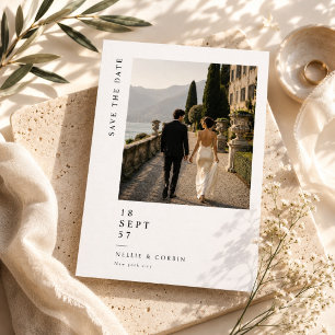 Elegante Save-the-Date-Karte für eine Hochzeit am Save The Date