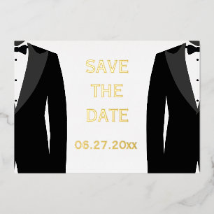 Elegante Save-the-Date-Karte für schwule Hochzeit  Folieneinladung
