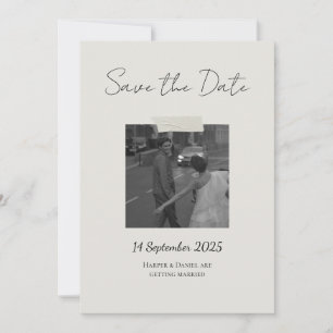 Elegante Save-The-Date-Karte mit persönlicher Note Dankeskarte