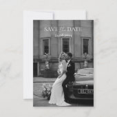 Elegante Save the Date-Karte mit QR-Code für Hochz Date (Vorderseite)